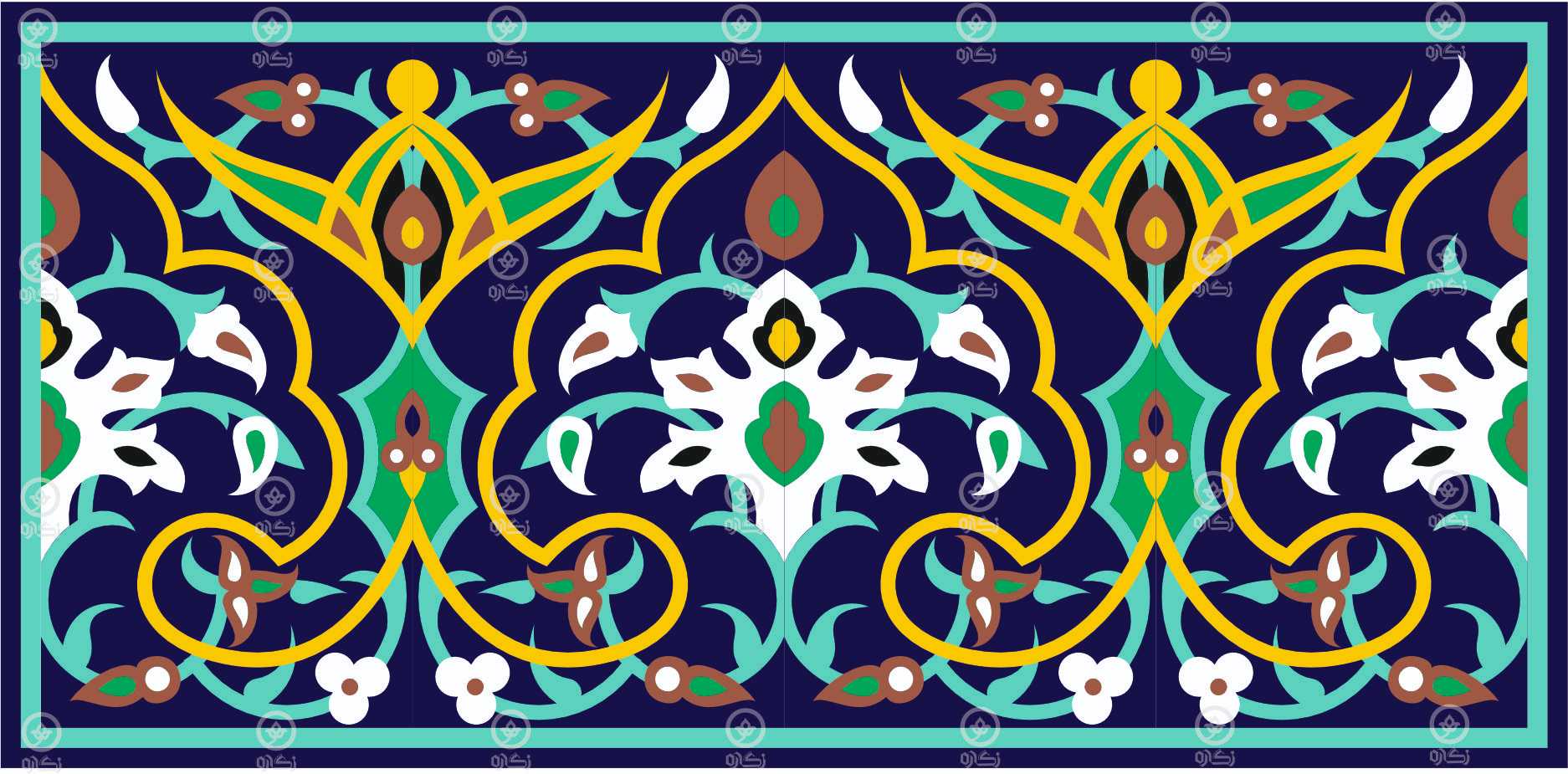 فایل طرح کاشی شماره 24 لایه باز با فرمت کورل و ایلاستریتور